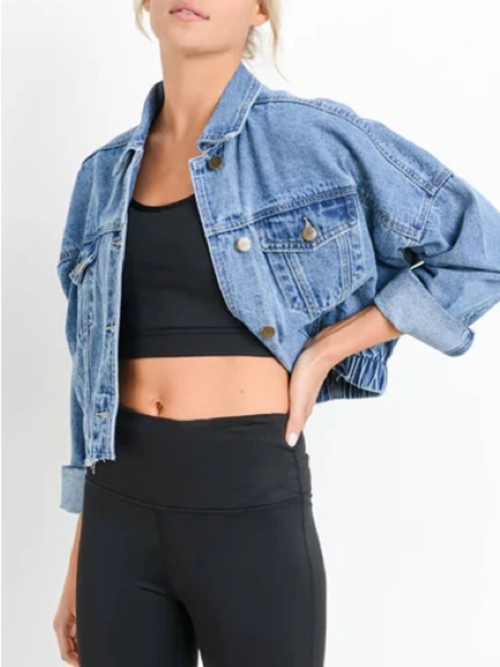 Mono B Light Blue Denim Jacket Label Detail